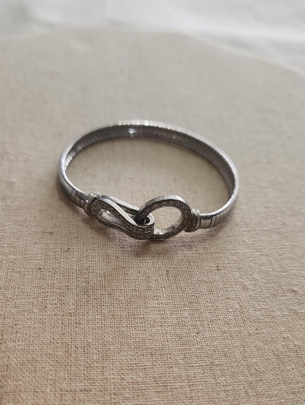 Sterling Silver Bracelet With Diamond Accents